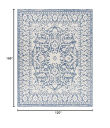 MARK & DAY 10x14 Mantinge Traditional Outdoor Rug Navy