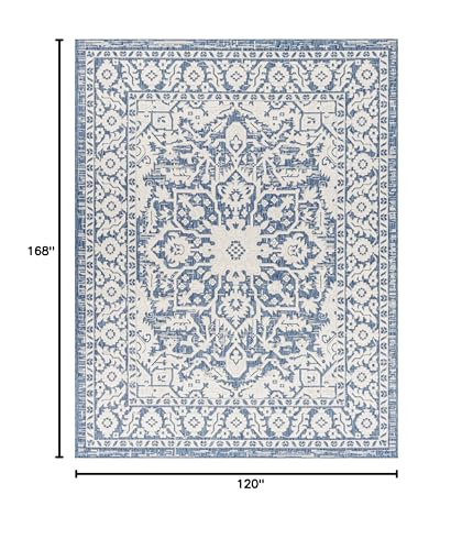MARK & DAY 10x14 Mantinge Traditional Outdoor Rug Navy