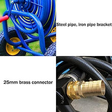 Outdoor Large Garden Hose Reel Cart with Wheels, Household Car Wash Cleaning Hose Storage Rack, Agriculture Irrigation Cart with Hose, Industrial Style Decoration Affordable Home Hose Set,90m (50m )