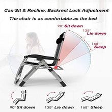 IIPOSAQQ Outdoor Reclining Zero Chair Extra Wide Adjustable Lounger Chair for Patio Garden Beach Pool with Cushions Support 200kg