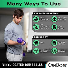 CanDo Vinyl Coated Dumbbells 5 Pairs, 2 Each 1lb through 10lb with Wall Storage Rack - Multicolor