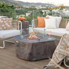 Columbia Concrete Fire Pit 42" x 42" Outdoor Patio Firepit Includes Lava Rocks Modern Fire Pits & Outdoor Fireplaces for Garden, Deck, Indoor & Outdoor Heating