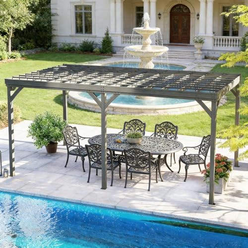 Wooden Pergola Kit with Vine Support for Backyard Shade and Climbing Plants
