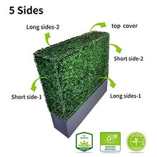 AGPL Artificial Boxwood Hedge Wall with Stainless Steel Planter Box Green 48"W x 12"D x 67"H