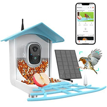 CPVAN Smart Bird Feeder with Camera, Bird Watching Camera Auto Capture Bird Videos & Motion Detection, Bird House Camera (Blue)