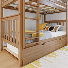 Max & Lily Twin-Over-Twin Bunk Bed with Trundle Pecan