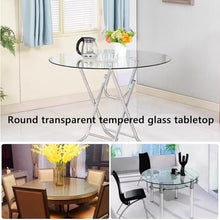 Round Glass Dining Table Top, Circle Tempered Glass Kitchen Table Top Set for 4-6, Glass Table Top Tempered Polished Edge, for Dining Tables, Coffee Tables, Office Desk Tops(Size:90CM(36INCH))