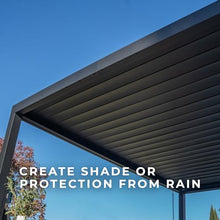 Backyard Discovery Sarasota 16' x 10' Galvanized Steel Louvered Pergola Kit with Adjustable Roof, Shade, Rain Protection, High-Wind Rating, Gutter System for Outdoor Patio, Garden, Deck, Entertaining