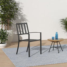 PHI VILLA Stackable Patio Dining Chairs Set of 4,Wrought Iron,Black