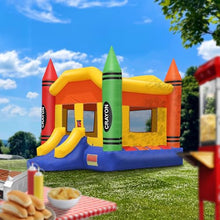 Cloud 9 Commercial Crayon Castle Bounce House with Roof & Escape Hatch Multicolor
