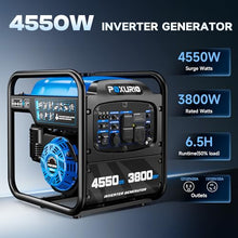 POXURIO 4550-Watt Portable Inverter Generator for Home Use, Open Frame Generator Gas Powered, Lightweight & Quiet for Home Use and Emergency Backup, EPA Compliant-Blue