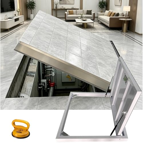 Weatherproof Access Hatch Door for Indoor/Outdoor, Strong Load-Bearing Crawl Space Doors for Yard/Garage, Steel Exterior Foundation Door