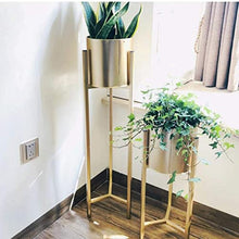 MIIKHI Plant Stands,Wrought Iron Storage Flower Stand,Indoor Floor Standing Flower Pot Green Radish Racknishings/Gold/S+L