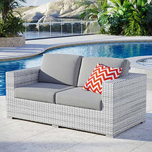 Modway Convene Outdoor Patio Loveseat in Light Gray Gray