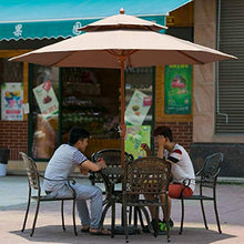 3WWWQMAA8 9ft/2.7m Patio Umbrella, Yard Market Table Umbrella Double Parasol with Vent and Iron Pole, Sunshade Umbrella for Outdoor Garden