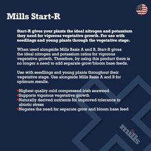 Mills Start-R Root Booster for Seedlings, Vegetative Plants and Early Bloom, Improved Nutrient Uptake and Strong Root Development, 20L