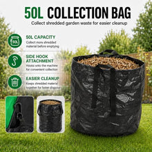 MASTLOUFUL Portable Wood Chipper, 1.54 in Cut, Yard Shredder with 50L Bag