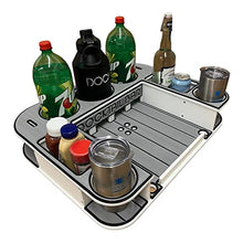 Docktail Butler Boat Table Caddy Organizer with Rod Holder Mount Storm Gray over Black