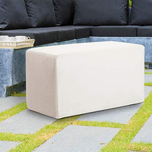 Howard Elliott Collection Square Outdoor Patio Bench Cover Atlantis White
