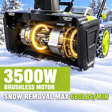 Snow Blower Cordless, 40V Snowblower Battery Powered 3500 W Brushless Motor, 20" Path, 25ft Max Throw, LED Lights for Driveway and Entryway