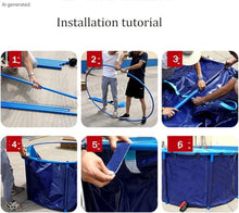 Pool Above Ground Canvas Fish Pond Circular Thickening Pool Large Collapsible Outdoors Tarpaulin for Koi Culture Agricultural Irrigation Water Storage Tank,Easy to Install(Belt Frame)(3 * 1)