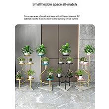 iumLeap Light Luxury Wrought Iron Flower Stand Living Room Floor-Standing Marble Minimalist Flower Pot Stand Indoor Multi-Layer Plant Display Stand, Blue
