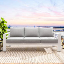 Solaste Outdoor Couch Aluminum Patio Furniture Sofa, 3-Seat All-Weather Metal Outdoor Patio Furniture with Cushions,Light Grey