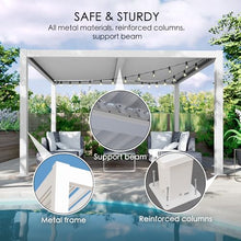 Kozyard 12ft x 20ft Outdoor Louvered Pergola Aluminum Gazebo with Adjustable Roof White