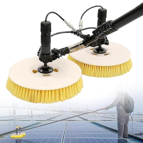 ELUKHT Solar Panel Cleaning Brush and Pole Kit, Water Fed Pole Brush for Solar Panels with Extension Rod, Solar Panel Cleaning Brush Head for Cleaning Photovoltaic (Mainsversion 5.5m)