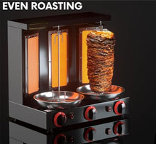TREEYX Commercial Turkish Shawarma Grill Machine Gas Vertical Rotisserie Barbecue Oven Rotation, Temperatures Control - for Restaurant Home
