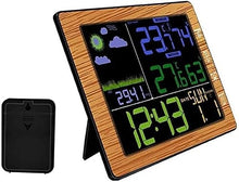 SHANBOYU Wood Grain Weather Station Barometer Thermometer Hygrometer Wireless Sensor LCD Display Weather Forecast Digital Alarm Clock