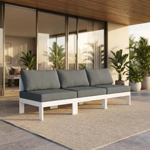 Outdoor Escape Gray Fabric Outdoor Patio Modular Sofa with Contemporary Style, All-Weather Upholstery, Seat Width 86.25 Inches, 1-Piece Set