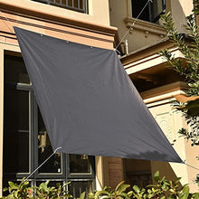 Rectangular Waterproof Patio Umbrella Canopy 1.4x3.4M, 95% UV Protection for Garden, Balcony, Terrace, Camping, Dark Grey (Fixing Kit Included)