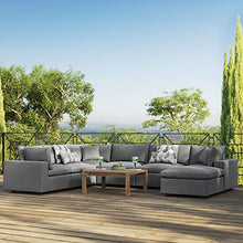 Modway EEI-5591-CHA Commix 7-Piece Outdoor Patio Sectional Sofa, Charcoal