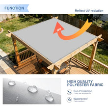 E&K 16'x32' Waterproof Sun Shade Sail Straight Edge Rectangle Canopy Shade Cover with Grommets UV Block for Pergola Backyard Garden Patio Deck Outdoor (Light Gray)
