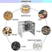HUSHHAAMPP Outdoor Camping Barbecue Grill Rack Mini Folding Stainless Steel Stove Roaster Charcoal BBQ Oven Set Home Picnic Travel Cookware