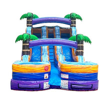 TentandTable 15FT Commercial Inflatable Double Water Slide, Tropical Purple