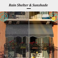 LWJQRSP Adjustable Retractable Patio Awning - Manual Crank Canopy Sun Shade for Decks, Doors & Windows, Outdoor Umbrella Cover, Gray (2x1.2m) - Perfect for and Garden Shade.