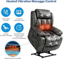 HTERWQEA Lay Flat Power Lift Recliner Chair for Elderly with Heat & Massage