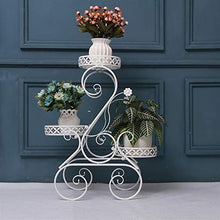 SIDUFHAOPKLL 3-Layer Wrought Iron Flower Stand Floor-Standing Metal Plant Frame Outdoor Balcony Pot Rack Decoration(D)
