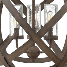 Hinkley Carson Collection Three Light 12V 3.50W LED Low Voltage Outdoor Medium Orb Pendant Vintage Iron