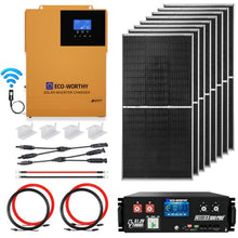 ECO-WORTHY 48V Off Grid Solar System Complete Kit 1600W 6.24KWH Solar Panel Kit for Home：8pcs 195W N-Type Bifacial Solar Panels,48V 100Ah Pro LiFePO4 Server Rack Battery with LED,3500W Solar Inverter