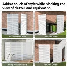 Privacy Screen Outdoor Freestanding Fence Panel with 6 Panel, 72" H×47" W HDPE Decorative Screen Panel with Stand, Air Conditioner Fence, Privacy Panels for Patio, Balcony, Garden, Backyard