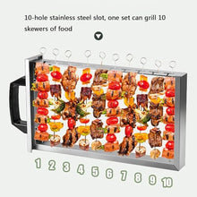 Eoweiot Commercial Vertical Skewers Oven, 4200W Stainless Steel Electric Grill Box 0-300℃ Adjustable Temperature,with Oil Drain Pan