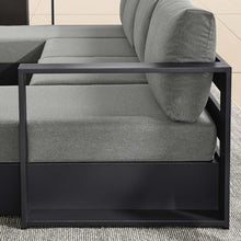 Modway Tahoe Aluminum 4-Piece Outdoor Patio Furniture Gray Charcoal, Modular Sectional Sofa Set with Chaise Lounges, Weather-Resistant Cushion, Ideal for Deck, Backyard, Poolside