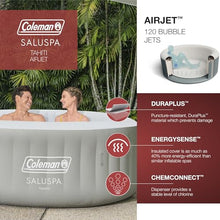 Coleman Tahiti EnergySense AirJet Inflatable Hot Tub Spa Gray