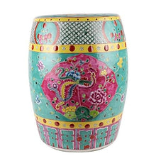 Ceramic Garden Stool Decorative Garden Stools Pastel Yellow Background Open Window Phoenix Pattern Stool Cool Stool Porcelain Pier Garden Stool Home Ceramics Ornaments Items Garden Stool Ceramic(B)