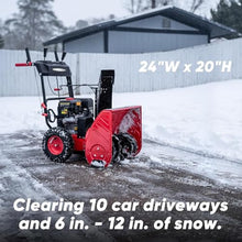 PowerSmart 24-Inch Gas Snow Blower with 212cc Engine, Electric Start, and 6 Forward/2 Reverse Speeds, Two-Stage, Self-Propelled Snow Blower with LED Lights