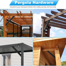 LQSYBHD 45 Degree Angle Support Bracket Heavy Duty Connector Corner Brace Inside Joint Pergola Accessories for Indoor or Outdoor for Gazebos Porches and Log Cabins (Size:12pcs)