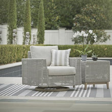 Signature Design by Ashley Seton Creek Casual Outdoor Weather Resistant Swivel Lounge Chair with Removable Cushion, Gray